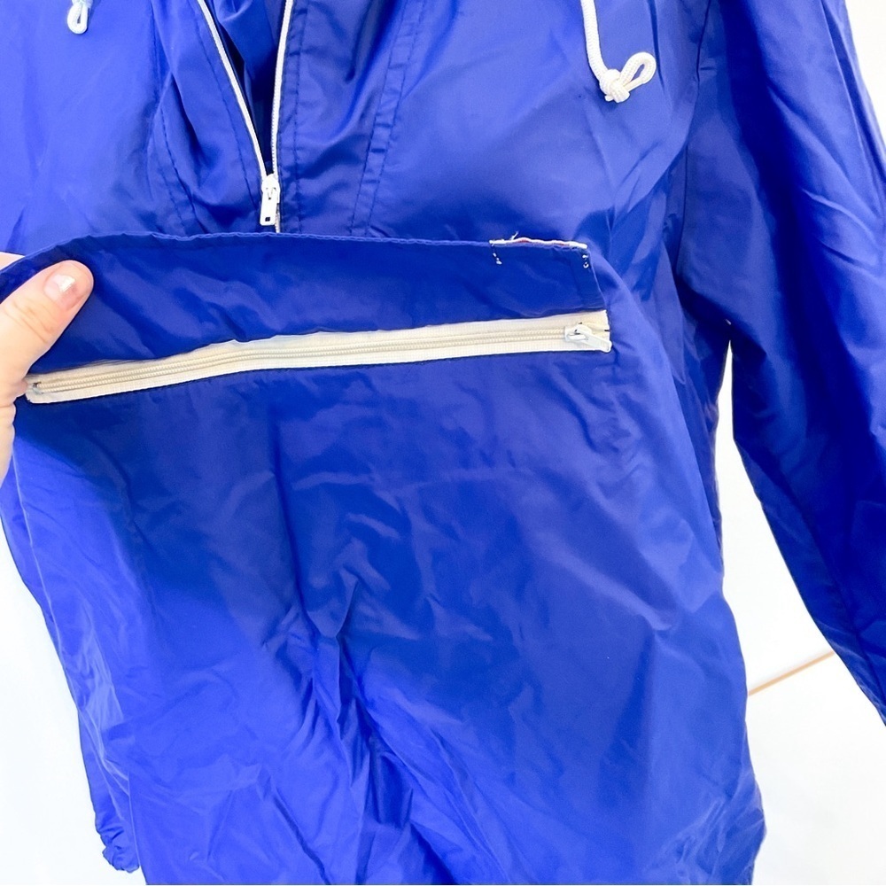 VINTAGE Free Spirit Cobalt Blue Wind Breaker - Retro Style - with Pockets - Picture 14 of 15